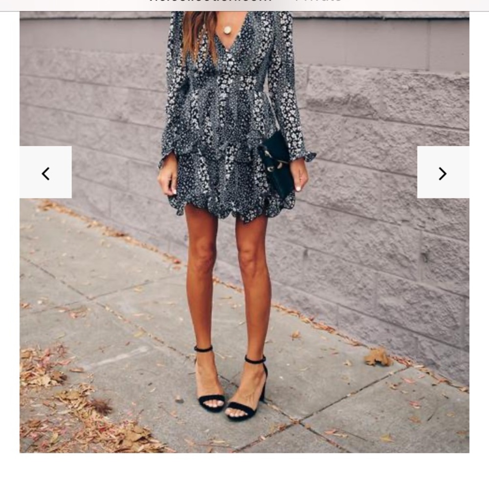 Vici Solomon Ruffle black and white Ruffle dress